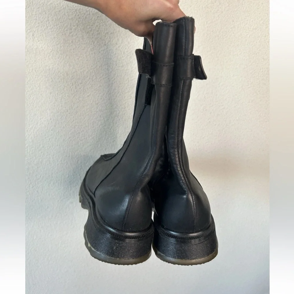 Vintage 90s Dr Martens 9788 Black Leather Moto Boots M7 W8.5 UK Made Unisex RARE - Picture 8 of 16